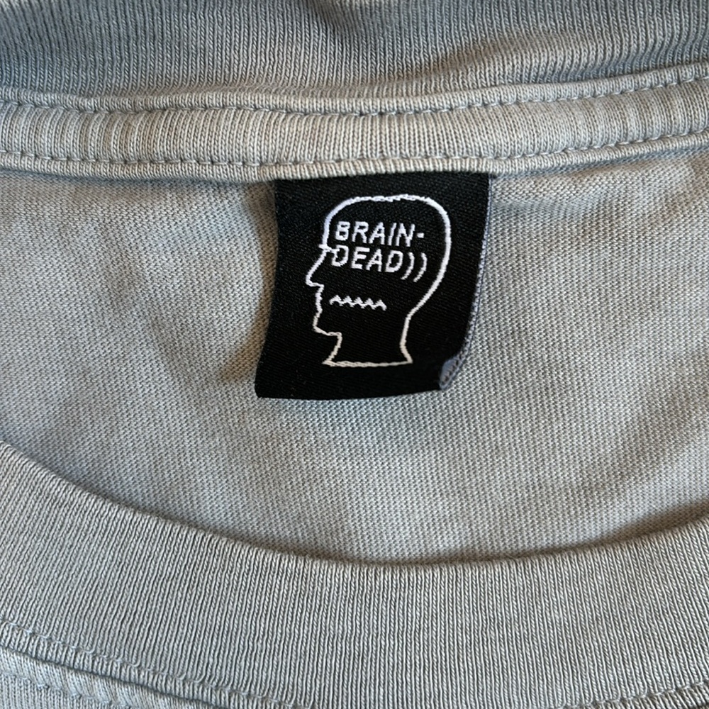 Men's Brain Dead Graphic Tshirt in Grey/Green, Size XL - Picture 4 of 8
